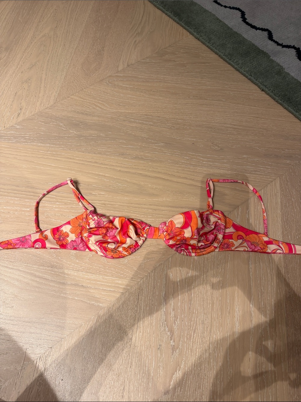 Cin Cin Women's Floral Underwire Bikini Top - Pink & Orange